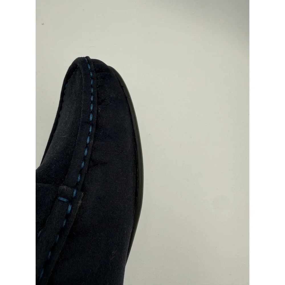 Mens‎ Phat Classic Blue Faux Suede Loafers Silver Horsebit Slip On Shoes